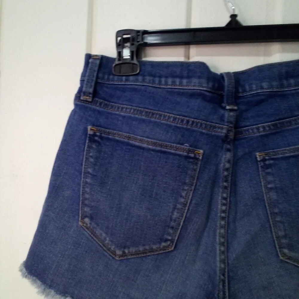 Gap Authentic Summer Short Women 27 Raw Hem Denim Blue